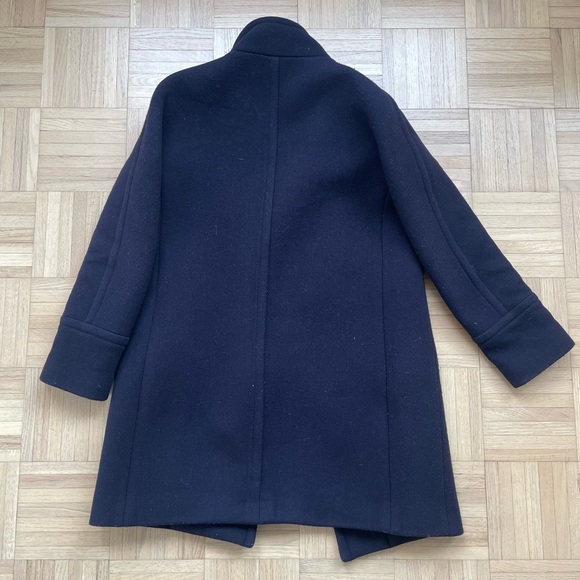J.Crew Women’s Stadium Cloth Navy Cocoon Coat, 0P - Picture 3 of 5